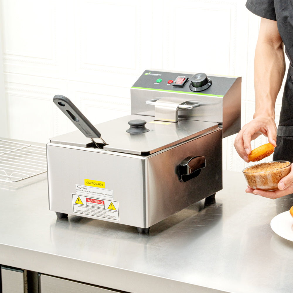Hi Tek Stainless Steel Electric Deep Fryer - 10lb, 120V, 1750W - 1 count box