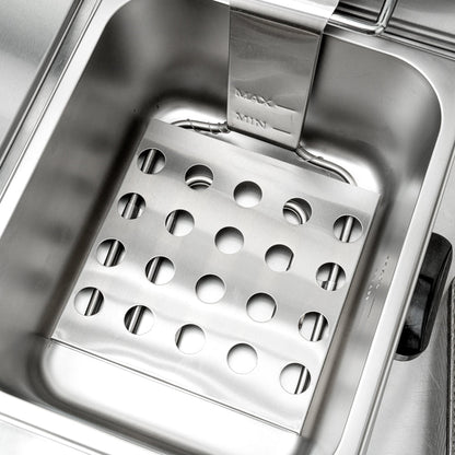 Hi Tek Stainless Steel Electric Deep Fryer - 20lb Dual Tank, 120V, 3500W - 1 count box