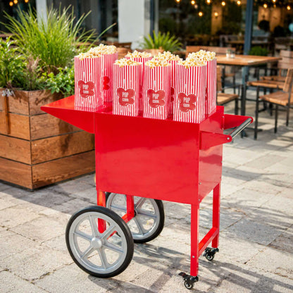 Hi Tek Red Stainless Steel Cart - For 8 oz Popcorn Machine - 1 count box
