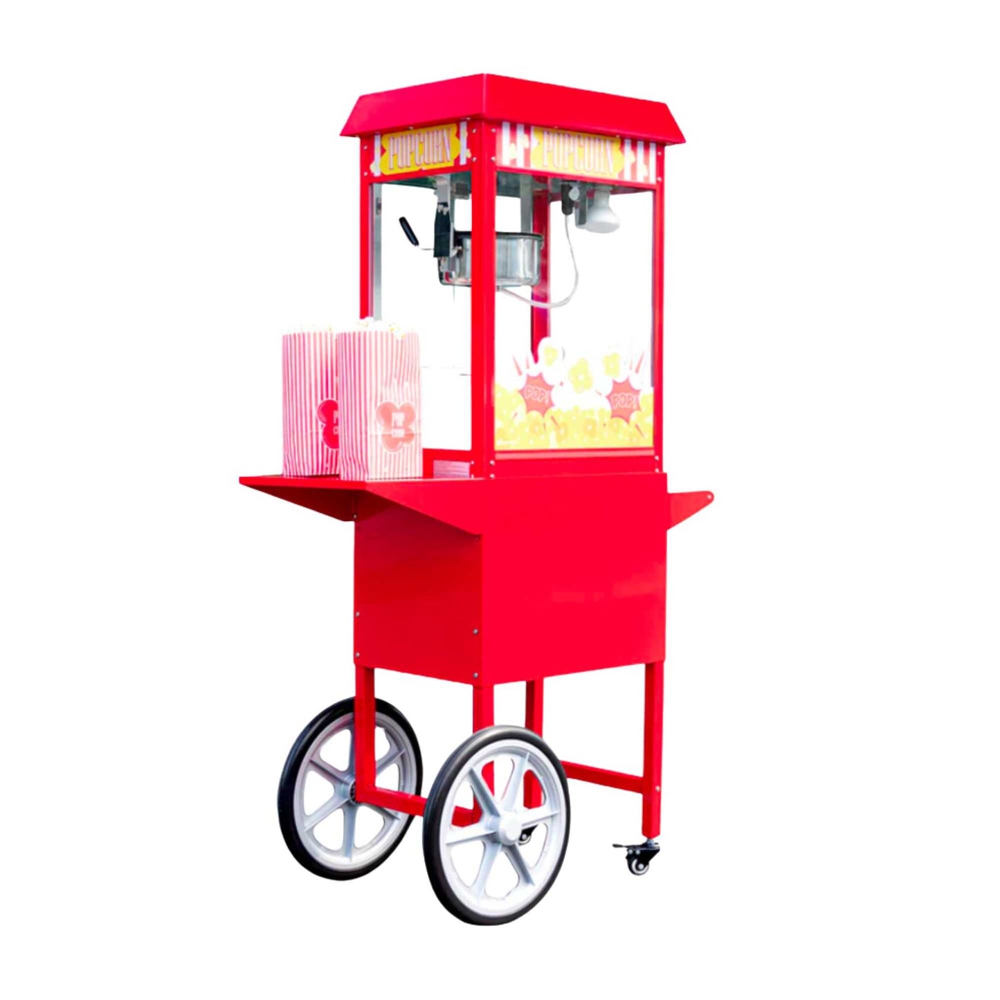 Hi Tek Red Stainless Steel Cart - For 8 oz Popcorn Machine - 1 count box