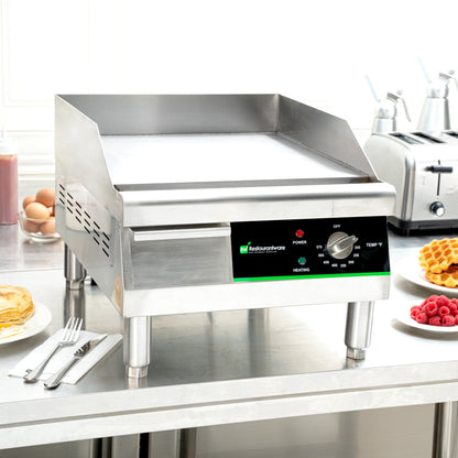 Hi Tek Stainless Steel Electric Countertop Griddle - 120V, 1750W - 16" - 1 count box
