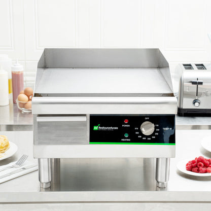 Hi Tek Stainless Steel Electric Countertop Griddle - 120V, 1750W - 16" - 1 count box