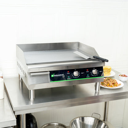 Hi Tek Stainless Steel Electric Countertop Griddle - 208/240V, 2675W-3560W - 24" - 1 count box