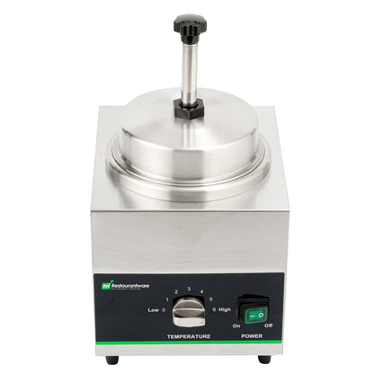 Hi Tek 3.5 qt Stainless Steel Warmer - with Heated Spout, Pump - 1 count box