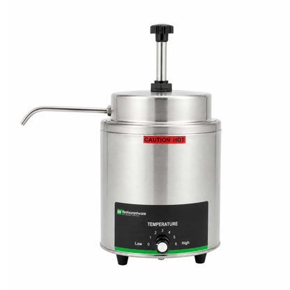 Hi Tek 3.5 qt Stainless Steel Warmer - with Spout, Pump - 1 count box