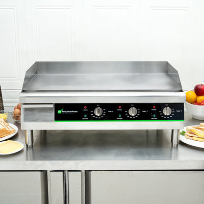 Hi Tek Stainless Steel Electric Countertop Griddle - 208/240V, 3375W-4500W - 30" - 1 count box