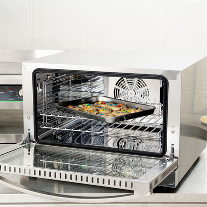 Hi Tek Stainless Steel Half Size Countertop Convection Oven - 120V, 1600W - 1.5 cu ft - 1 count box
