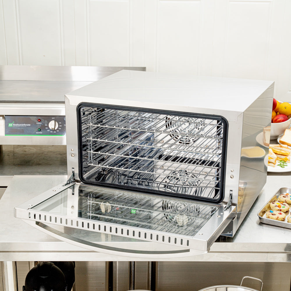 Hi Tek Stainless Steel Half Size Countertop Convection Oven - 120V, 1600W - 1.5 cu ft - 1 count box