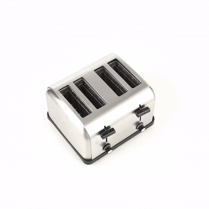 Hi Tek Stainless Steel Commercial Toaster - 4-Slice, 1 1/2" Slots, 120V - 1 count box