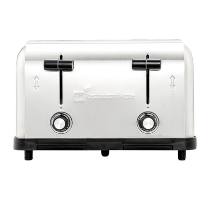 Hi Tek Stainless Steel Commercial Toaster - 4-Slice, 1 1/2" Slots, 120V - 1 count box
