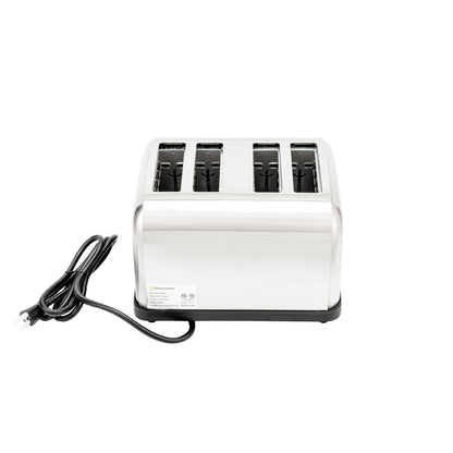Hi Tek Stainless Steel Commercial Toaster - 4-Slice, 1 1/2" Slots, 120V - 1 count box