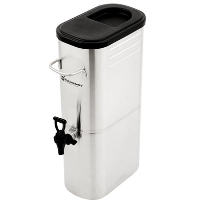 Bev Tek 3 gal Silver 13/0 Stainless Steel Iced Tea Dispenser - 11" x 6 1/2" x 20 3/4" - 1 count box