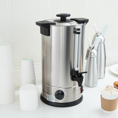 Restpresso 3 gal Silver 13/0 Stainless Steel Coffee Urn - 67 Cup - 8 3/4" x 8 3/4" x 18 3/4" - 1 count box