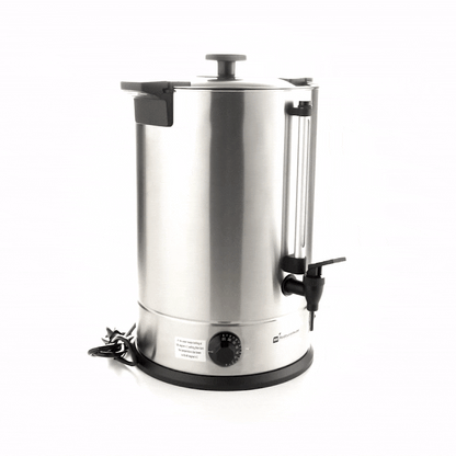 Restpresso 5 gal Silver 13/0 Stainless Steel Coffee Urn - 128 Cup - 11 1/2" x 11 1/2" x 19 1/2" - 1 count box