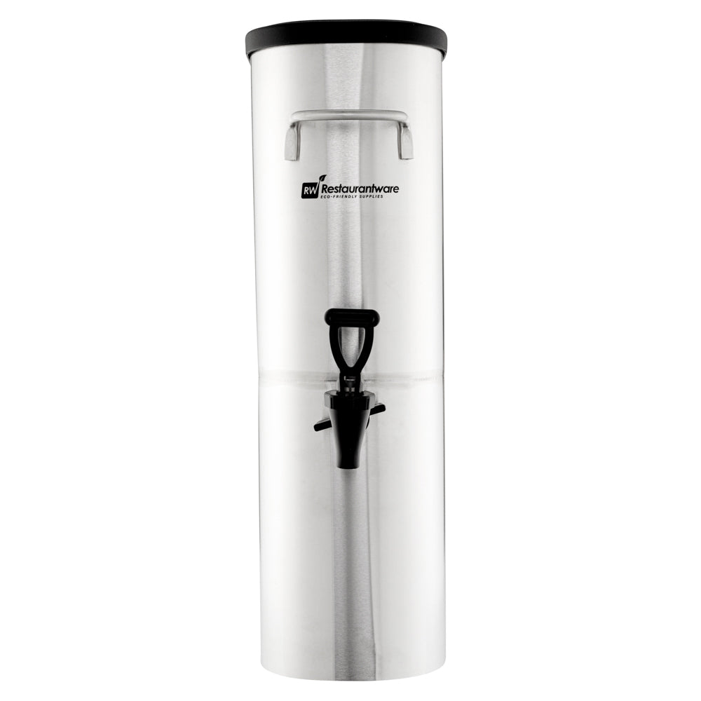 Bev Tek 5 gal Silver 13/0 Stainless Steel Iced Tea Dispenser - 16 1/2" x 6 3/4" x 20 3/4" - 1 count box
