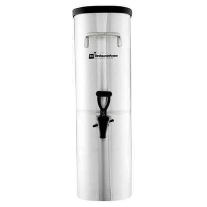 Bev Tek 5 gal Silver 13/0 Stainless Steel Iced Tea Dispenser - 16 1/2" x 6 3/4" x 20 3/4" - 1 count box