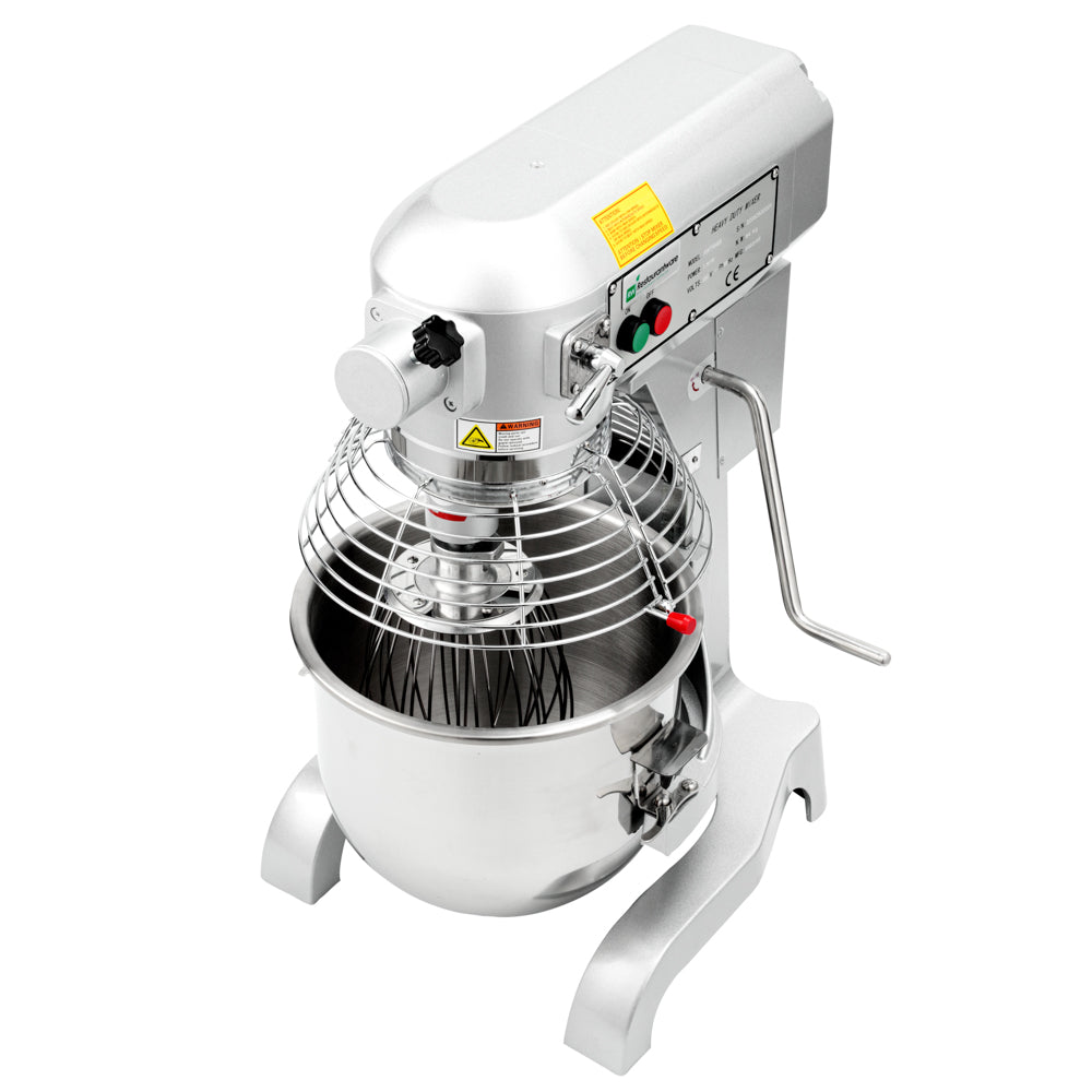 Hi Tek 21 qt Planetary Stand Mixer - Includes Dough Hook, Whisk and Beater, with Safety Guard - 1 count box