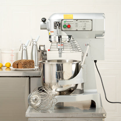 Hi Tek 21 qt Planetary Stand Mixer - Includes Dough Hook, Whisk and Beater, with Safety Guard - 1 count box