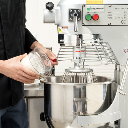 Hi Tek 21 qt Planetary Stand Mixer - Includes Dough Hook, Whisk and Beater, with Safety Guard - 1 count box