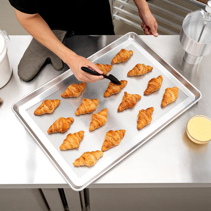 Met Lux Silver Aluminum Full Size Baking Sheet - Perforated - 26" x 18" x 1" - 1 count box