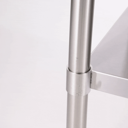 Kitchen Tek 16-Gauge 304 Stainless Steel Commercial Work Table - Medium Duty, Galvanized Legs, Undershelf - 24" x 36" - 1 count box