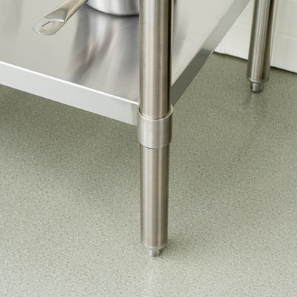 Kitchen Tek 16-Gauge 304 Stainless Steel Commercial Work Table - Medium Duty, Galvanized Legs, Undershelf - 24" x 36" - 1 count box