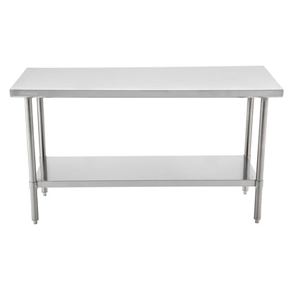 Kitchen Tek 16-Gauge 304 Stainless Steel Commercial Work Table - Medium Duty, Galvanized Legs, Undershelf - 24" x 60" - 1 count box