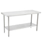 Kitchen Tek 16-Gauge 304 Stainless Steel Commercial Work Table - Medium Duty, Galvanized Legs, Undershelf - 24" x 60" - 1 count box