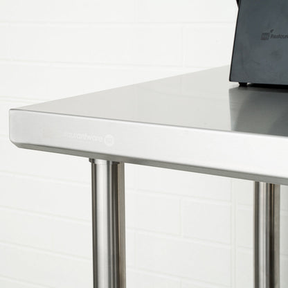 Kitchen Tek 16-Gauge 304 Stainless Steel Commercial Work Table - Medium Duty, Galvanized Legs, Undershelf - 24" x 60" - 1 count box