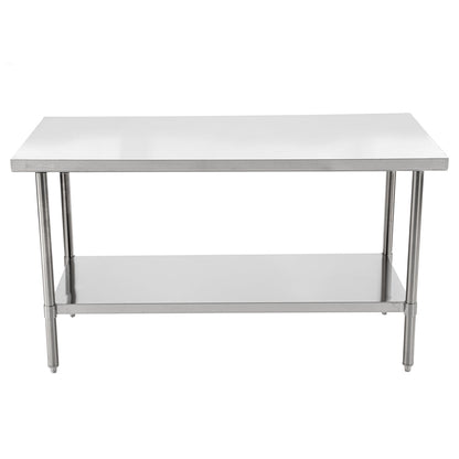 Kitchen Tek 16-Gauge 304 Stainless Steel Commercial Work Table - Medium Duty, Galvanized Legs, Undershelf - 30" x 60" - 1 count box