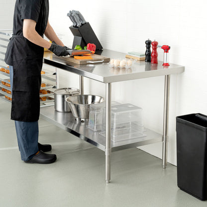 Kitchen Tek 16-Gauge 304 Stainless Steel Commercial Work Table - Medium Duty, Galvanized Legs, Undershelf - 30" x 60" - 1 count box