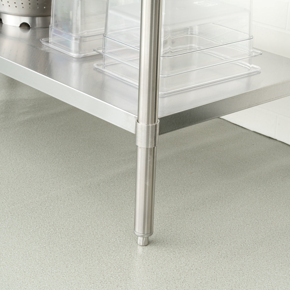 Kitchen Tek 16-Gauge 304 Stainless Steel Commercial Work Table - Medium Duty, Galvanized Legs, Undershelf - 30" x 60" - 1 count box
