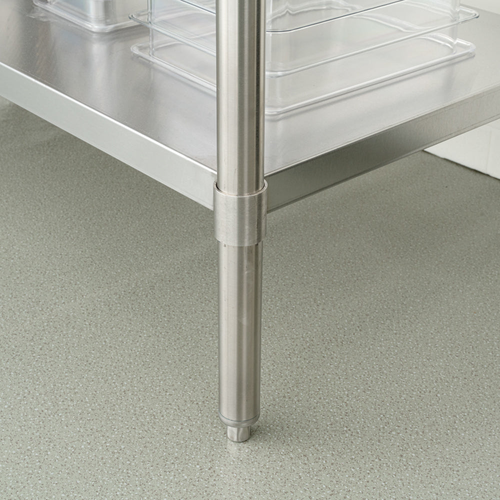 Kitchen Tek 16-Gauge 304 Stainless Steel Commercial Work Table - Medium Duty, Galvanized Legs, Undershelf - 30" x 60" - 1 count box