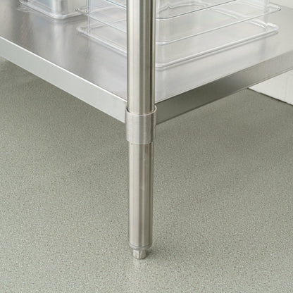 Kitchen Tek 16-Gauge 304 Stainless Steel Commercial Work Table - Medium Duty, Galvanized Legs, Undershelf - 30" x 60" - 1 count box