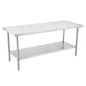 Kitchen Tek 16-Gauge 304 Stainless Steel Commercial Work Table - Medium Duty, Galvanized Legs, Undershelf - 30" x 72" - 1 count box