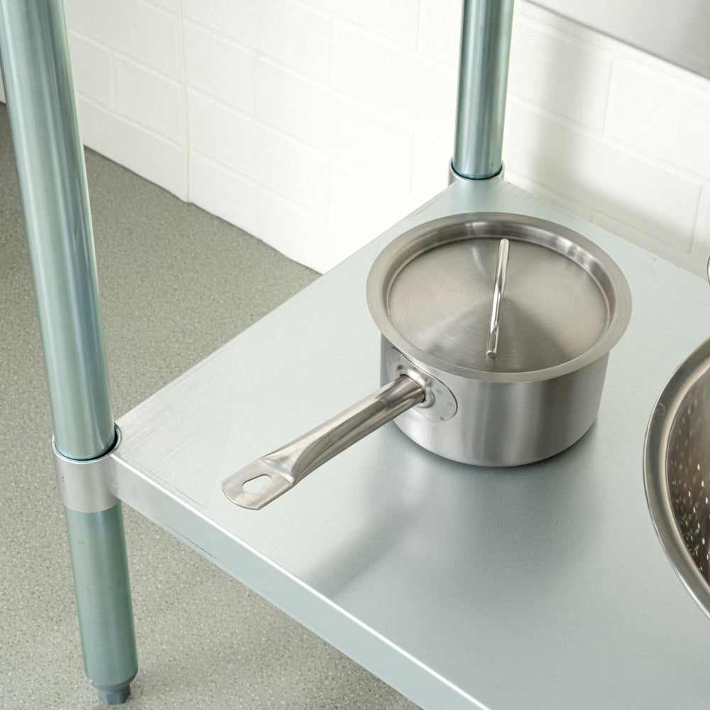 Kitchen Tek 18-Gauge 304 Stainless Steel Commercial Work Table - Heavy Duty, Galvanized Legs, Undershelf - 24" x 36" - 1 count box