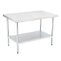 Kitchen Tek 18-Gauge 304 Stainless Steel Commercial Work Table - Heavy Duty, Galvanized Legs, Undershelf - 30" x 48" - 1 count box