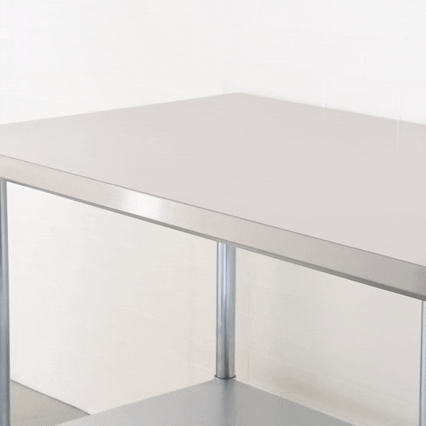 Kitchen Tek 18-Gauge 304 Stainless Steel Commercial Work Table - Heavy Duty, Galvanized Legs, Undershelf - 30" x 48" - 1 count box