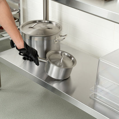 Kitchen Tek 16-Gauge 304 Stainless Steel Commercial Work Table - Medium Duty, 4" Backsplash, Undershelf - 24" x 60" - 1 count box