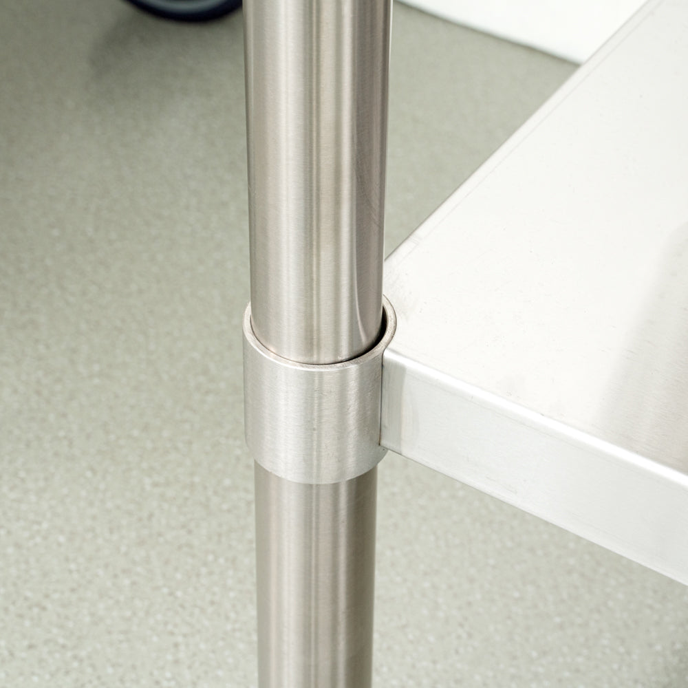 Kitchen Tek 16-Gauge 304 Stainless Steel Commercial Work Table - Medium Duty, 4" Backsplash, Undershelf - 24" x 60" - 1 count box