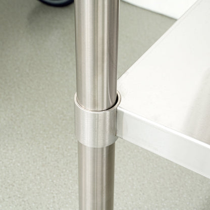 Kitchen Tek 16-Gauge 304 Stainless Steel Commercial Work Table - Medium Duty, 4" Backsplash, Undershelf - 24" x 60" - 1 count box