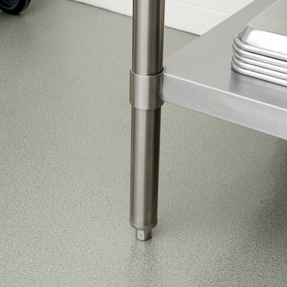 Kitchen Tek 16-Gauge 304 Stainless Steel Commercial Work Table - Medium Duty, 4" Backsplash, Undershelf - 30" x 48" - 1 count box