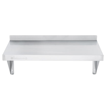 Kitchen Tek 18-Gauge 430 Stainless Steel Solid Wall Shelf - Heavy Duty - 12" x 24" - 1 count box