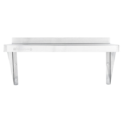 Kitchen Tek 18-Gauge 430 Stainless Steel Solid Wall Shelf - Heavy Duty - 12" x 24" - 1 count box