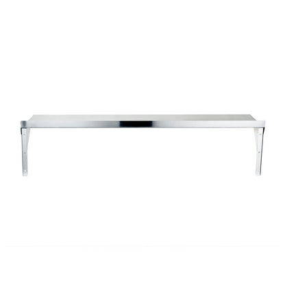 Kitchen Tek 18-Gauge 430 Stainless Steel Solid Wall Shelf - Heavy Duty - 12" x 48" - 1 count box