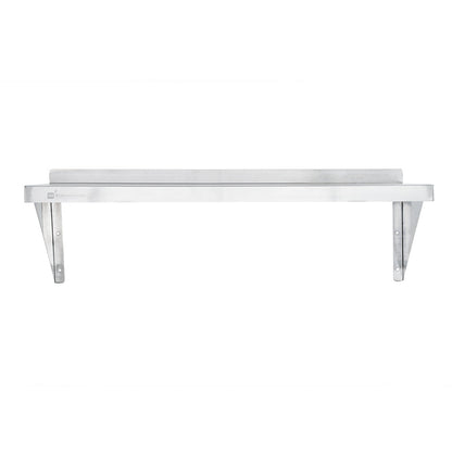 Kitchen Tek 18-Gauge 430 Stainless Steel Solid Wall Shelf - Heavy Duty - 12" x 36" - 1 count box