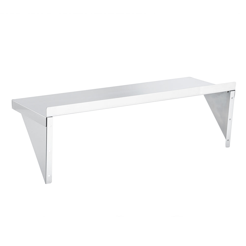 Kitchen Tek 16-Gauge 430 Stainless Steel Solid Wall Shelf - Medium Duty - 12" x 36" - 1 count box