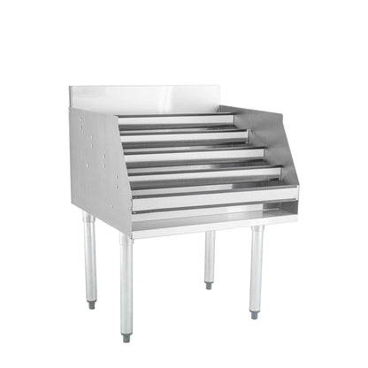 Kitchen Tek 304 Stainless Steel Liquor Display Rack - 5 Tiers, 24" - 1 count box