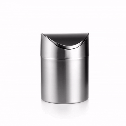 RW Clean Stainless Steel Mini Trash Can - Countertop - 4 3/4" x 4 3/4" x 7" - 1 count box
