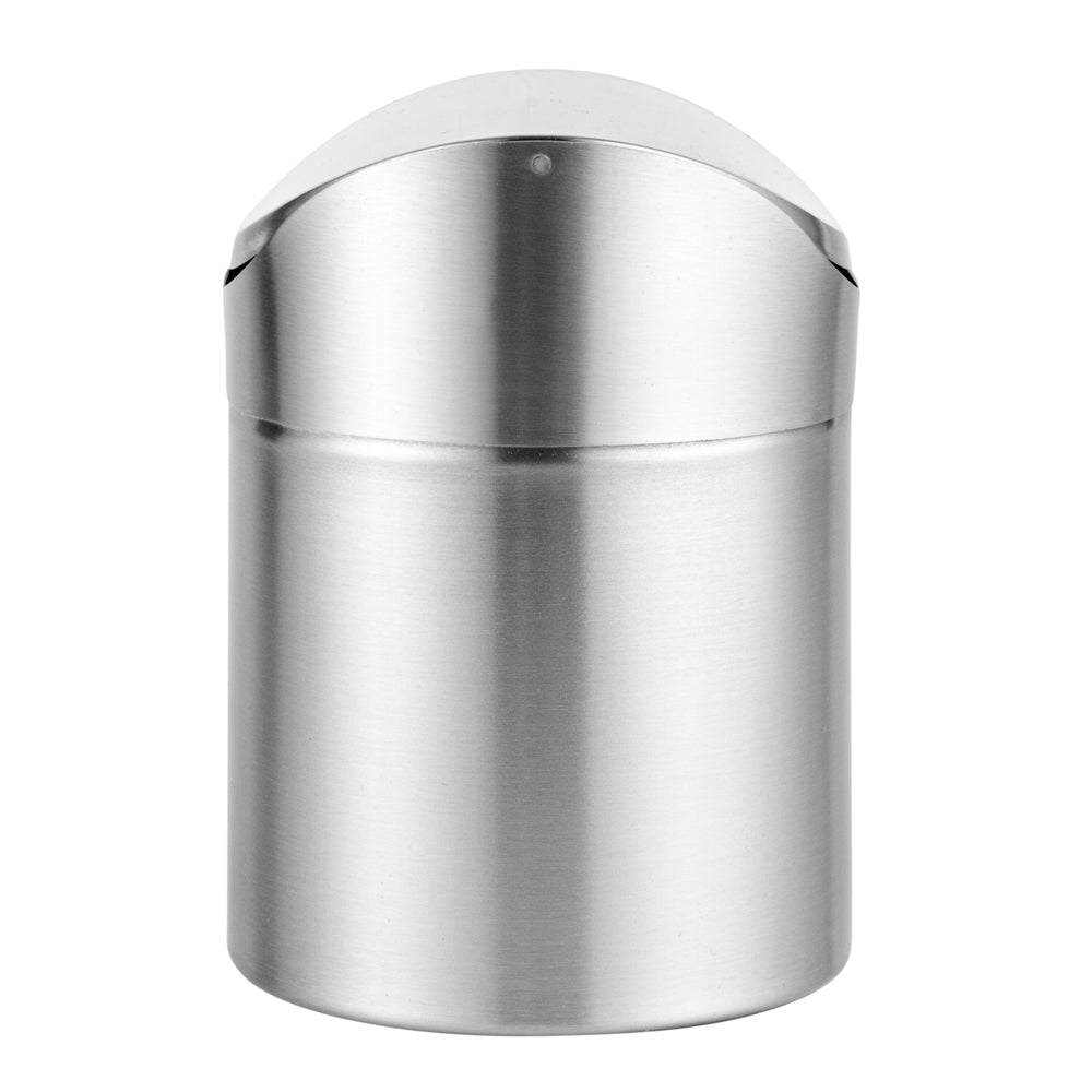 RW Clean Stainless Steel Mini Trash Can - Countertop - 4 3/4" x 4 3/4" x 7" - 1 count box
